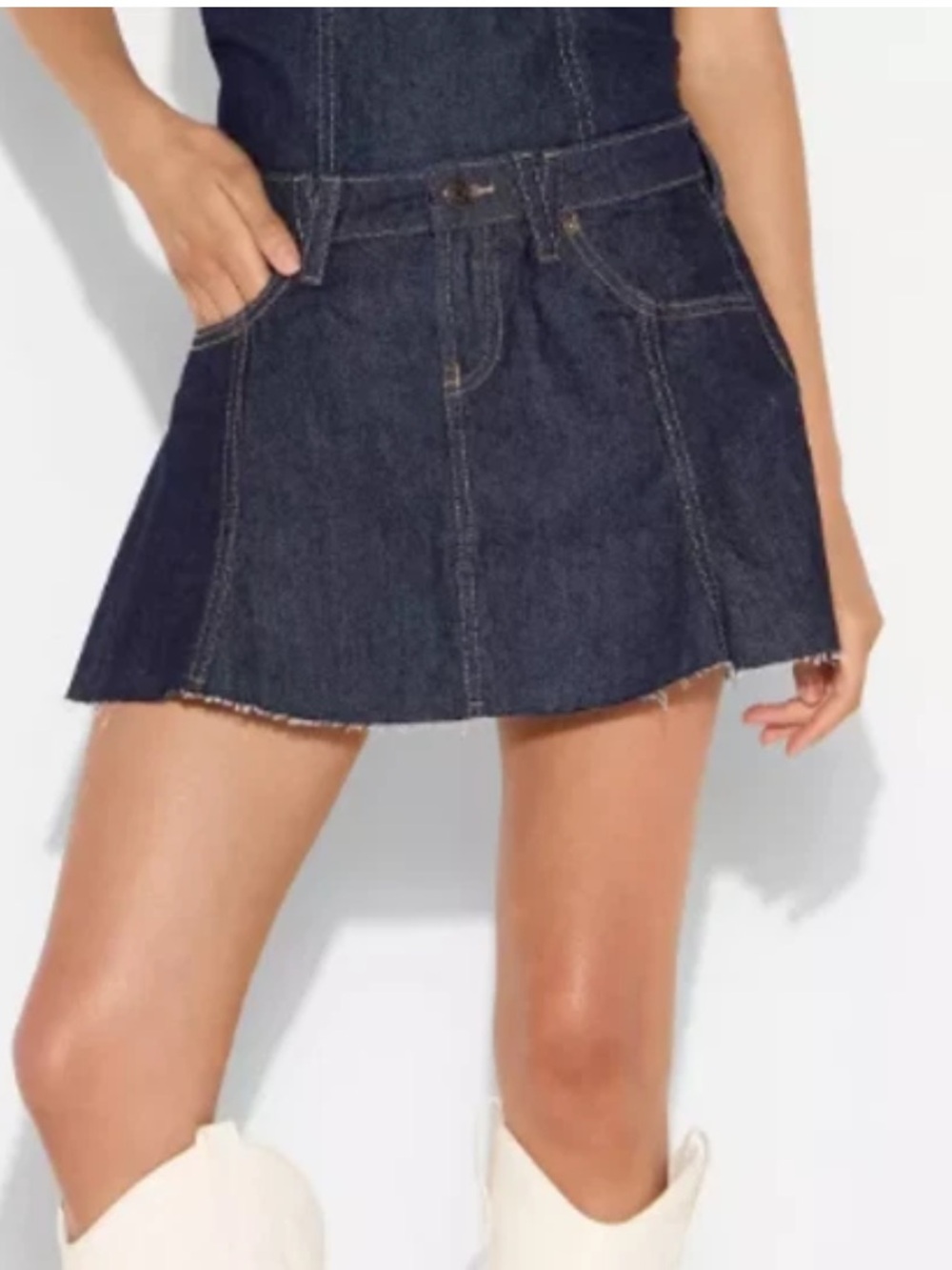 Wild Fable Classroom Collegiate Indigo Pleated Mini Skirt NEW!